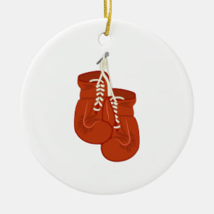 Ornement Rond En Céramique Gants de boxe