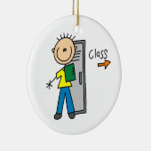 Ornement Rond En Céramique Garçon à l'école (Droite)