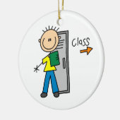 Ornement Rond En Céramique Garçon à l'école (Gauche)