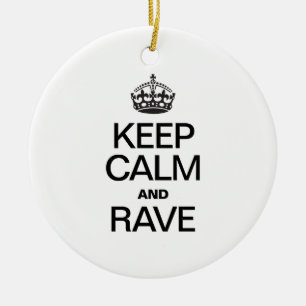 ORNEMENT ROND EN CÉRAMIQUE GARDER CALME ET RAVE