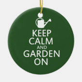 Ornement Rond En Céramique Gardez calme et jardin sur (Devant)