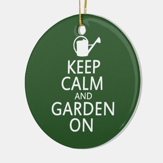 Ornement Rond En Céramique Gardez calme et jardin sur (Gauche)