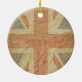 Ornement Rond En Céramique Gardez le calme et continuez avec le drapeau (Dos)