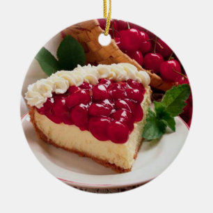ORNEMENT ROND EN CÉRAMIQUE GÂTEAU AU FROMAGE AVEC L'ORNEMENT DE ROND