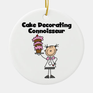 Ornement Rond En Céramique Gâteau femelle décorant le connaisseur