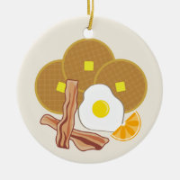 Gaufres, lard et oeuf d'ornement de petit déjeuner