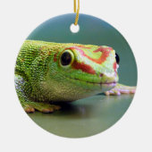 Ornement Rond En Céramique Gecko de jour (Devant)