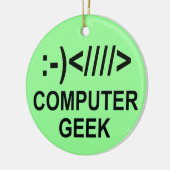 Ornement Rond En Céramique Geek informatique de Noël (Gauche)