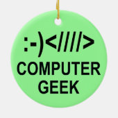 Ornement Rond En Céramique Geek informatique de Noël (Dos)
