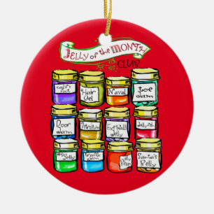 Ornement Rond En Céramique Gelée de Noël drôle de club de mois