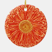 Ornement Rond En Céramique Gerbera Daisy Block Imprimer - safran orange (Dos)