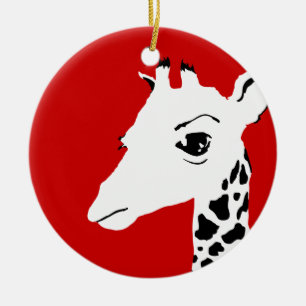 Ornement Rond En Céramique girafe
