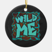 Ornement Rond En Céramique Giraffe Impression Brown et Turquoise (Devant)