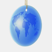 Ornement Rond En Céramique Globe bleu du monde (Droite)