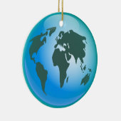 Ornement Rond En Céramique Globe du monde (Droite)