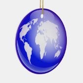 Ornement Rond En Céramique Globe du monde (Droite)