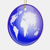 Ornement Rond En Céramique Globe du monde (Gauche)