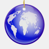 Ornement Rond En Céramique Globe du monde (Dos)