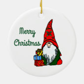 Ornement Rond En Céramique Gnome de Noël (Dos)