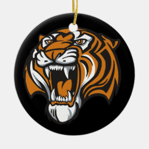Ornement Rond En Céramique Go Tiger