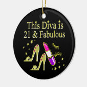 ORNEMENT ROND EN CÉRAMIQUE GOLD 21 ET FABULEUSE CONCEPTION D'ANNIVERSAIRE (Gauche)