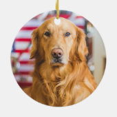 Ornement Rond En Céramique Golden Retriever Christmas Orament Ajouter Votre P (Dos)