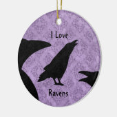 Ornement Rond En Céramique Gothique I Love Ravens (Gauche)