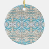 Ornement Rond En Céramique Graffiti décoratif gris bleu Motif mural (Dos)