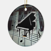Ornement Rond En Céramique Grand Piano Clavier Noël Noël Noël (Gauche)