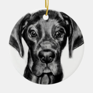 Ornement Rond En Céramique Great dane par Carol Zeock