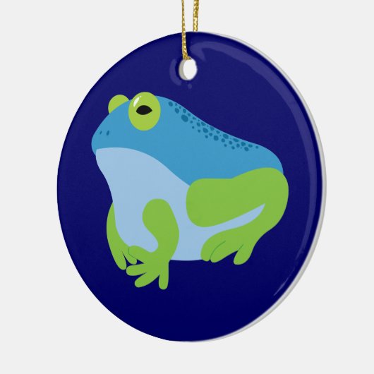 Ornement Rond En Céramique Grenouille bleue (Gauche)