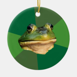Ornement Rond En Céramique Grenouille fétide de célibataire