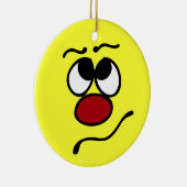 Ornement Rond En Céramique Grumpey faciale confuse (Droite)