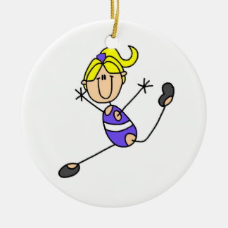 Ornement Rond En Céramique Gymnaste blonde de fille