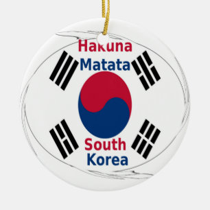 Ornement Rond En Céramique Hakuna Matata Corée du Sud Art Imprimer/Graphique
