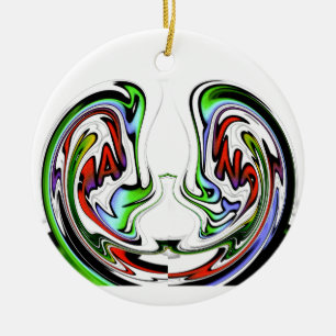 Ornement Rond En Céramique Hakuna Matata Funny Poisson couleurs cadeaux