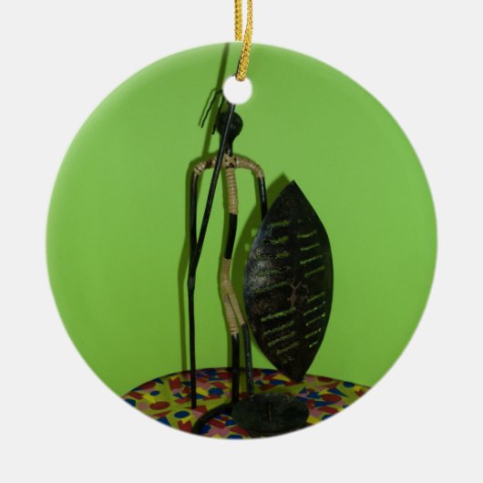 Ornement Rond En Céramique Hakuna Matata Kenya Maasai.JPG (Devant)