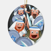 Ornement Rond En Céramique Hanoukka et le Maccabees (Gauche)