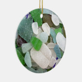 Ornement Rond En Céramique Hasard heureux de Seaglass (Droite)