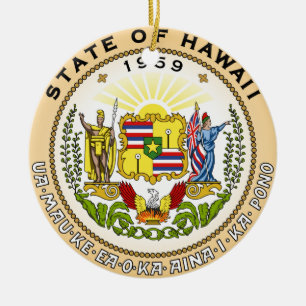 Ornement Rond En Céramique Hawaii*    Ornament de Noëlイ ワ リ マ の 
