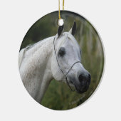 Ornement Rond En Céramique Headshot arabe 1 de cheval (Gauche)