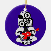 Ornement Rond En Céramique Hei Tiki playing ukelele (Devant)