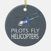 Ornement Rond En Céramique Hélicoptères Pilot (Devant)