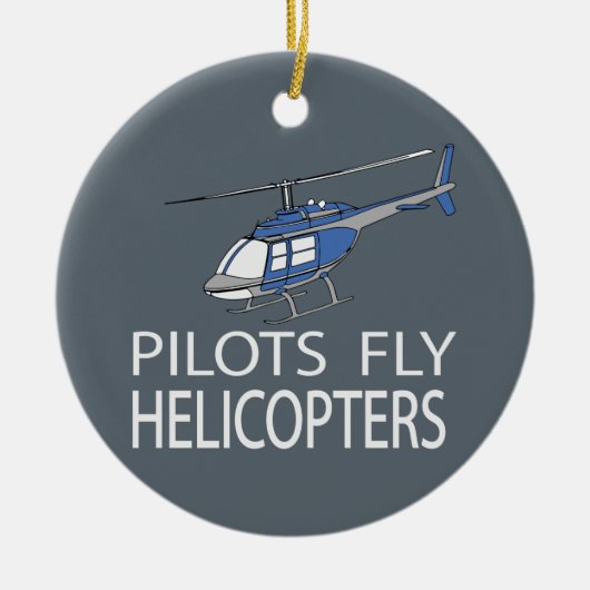 Ornement Rond En Céramique Hélicoptères Pilot (Devant)