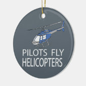 Ornement Rond En Céramique Hélicoptères Pilot (Gauche)