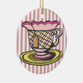 Ornement Rond En Céramique Heure du thé (Droite)