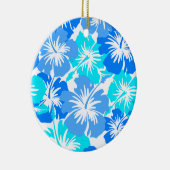 Ornement Rond En Céramique Hibiscus Hawaiian Floral Aloha Chemise Imprimer (Droite)