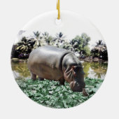 Ornement Rond En Céramique Hippo & Oiseaux (Dos)