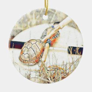 Ornement Rond En Céramique Hochet et tambour du clan des tortues