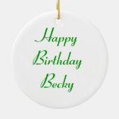 Ornement Rond En Céramique Hollyhock Flower Gorgeous Green Custom Anniversair (Dos)